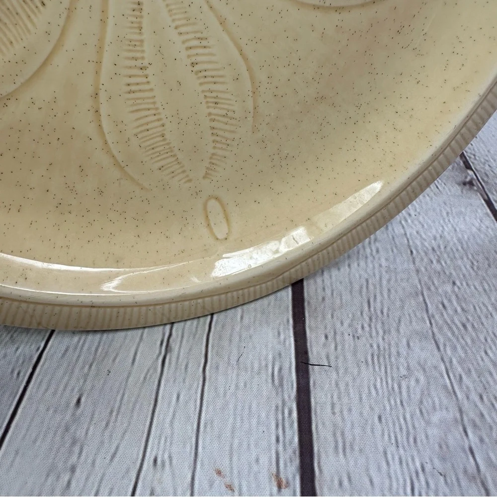 vtg Franciscan Sea Sculptures Sand dinner plate 2pc sand Dollar design beach
